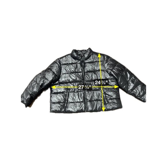 Time And Tru Womens Black Puffer Jacket Lightweight Recycled Materials Sz 2X - Picture 7 of 10